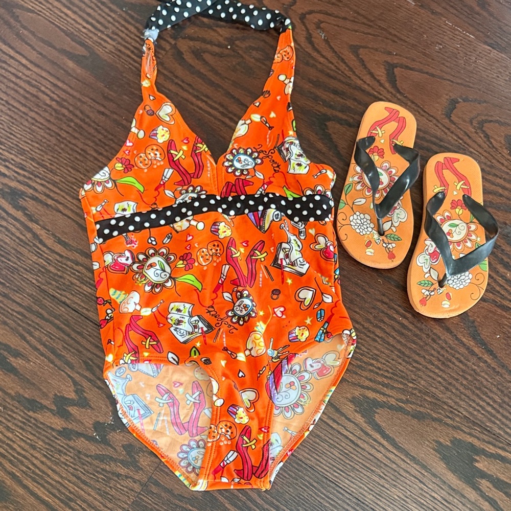 Orange Kids Swim One Piece